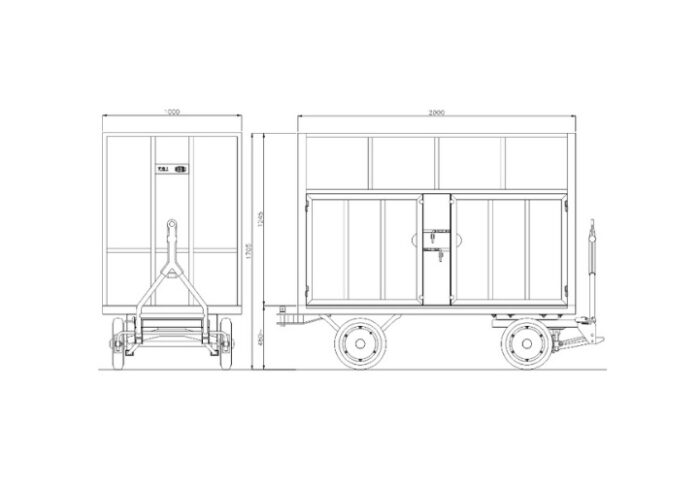 carrello rimorchio immondizie